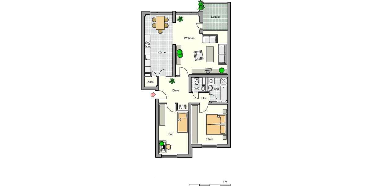 Etagenwohnung Monheim Baumberg - 3 Zimmer, 90 m&sup2;, 1.029&euro; | Angebot:27365032